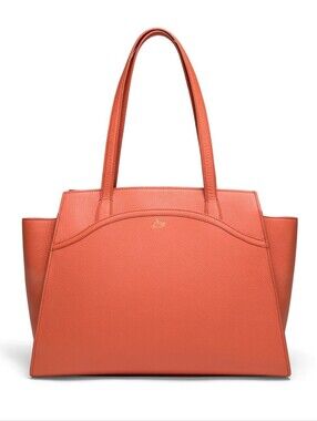 Tang Dynasty Grace Full- Grain Leather Totebag-Made In Spain Orange/Tangerine